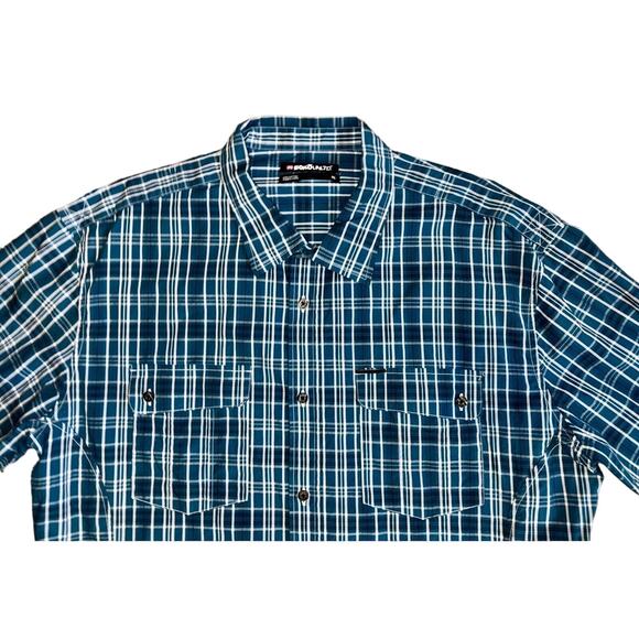 ECKO UNLTD Men's Button‎ Up Shirt Size XL Green Plaid Long Sleeve Cotton Pockets - Picture 6 of 10